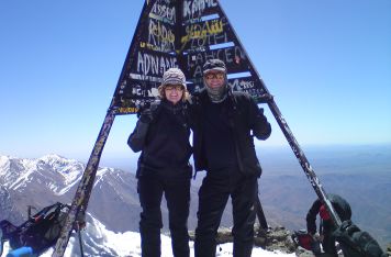 Mark & Tracey - Summit of Toubkal, Atlas Mountains, Apr 2011